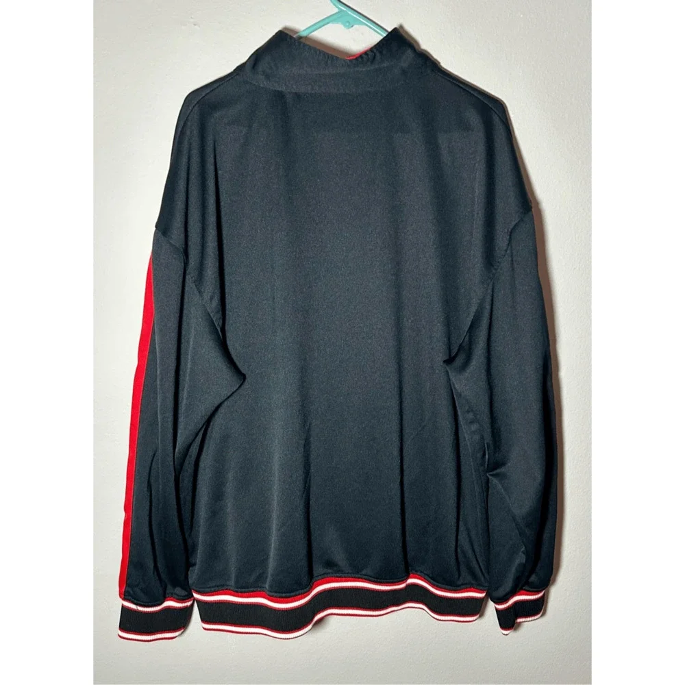Washington Nationals MLB Full Zip Black & Red Jacket Stitches Sz XL